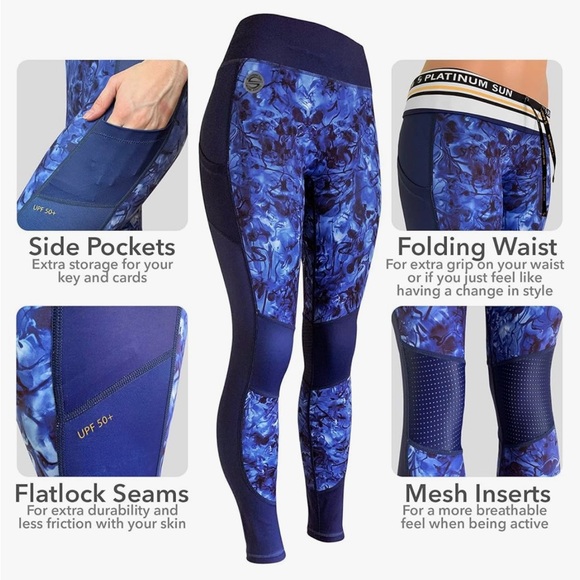 UPF50 Platinum Sun protective workout wetsuit leggings - Picture 3 of 11